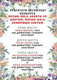 Победници Песничког конкурса "Песмо моја закити се цветом, песмо моја замириши светом"